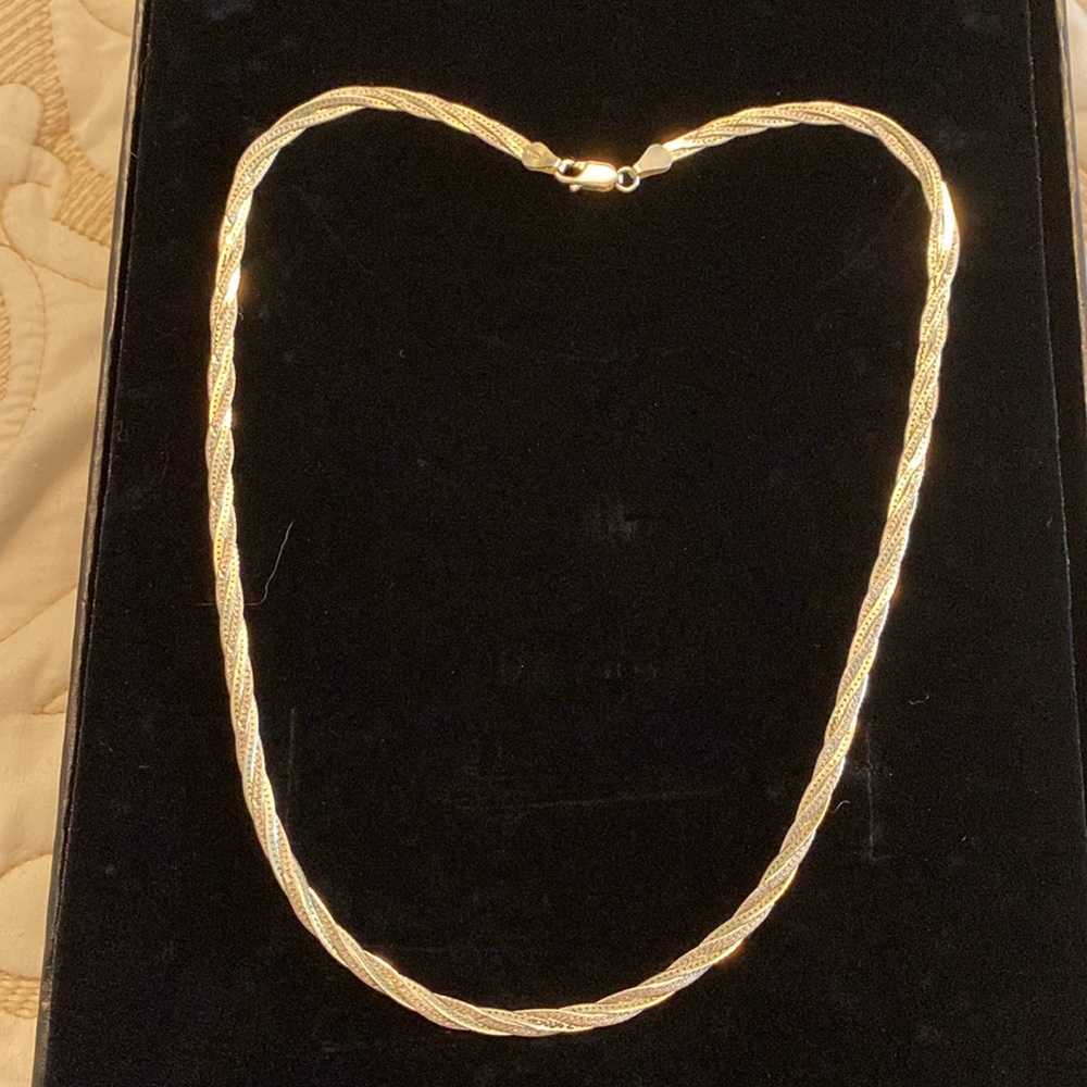 Sterling Silver Three Entwined Snake Chain Necklace